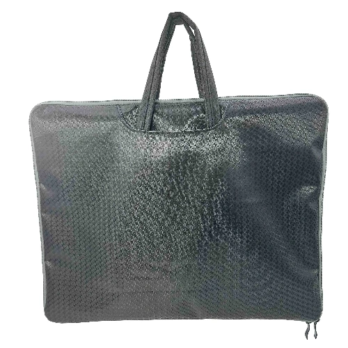 Saco de desenho de coleção de arte com alça, com zíper e bolso, adequado para artistas de estudantes em preto