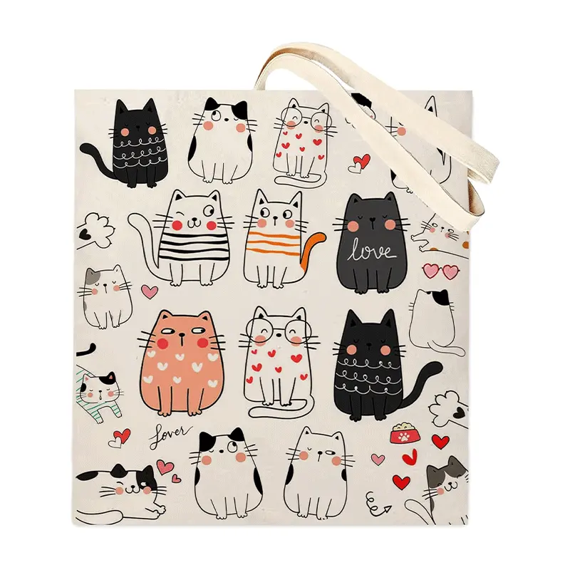 Bolsas de algodão Bolsas de compras reutilizáveis ​​para desenhos animados personalizados marcas de bolsas de algodão e brindes de presentes
