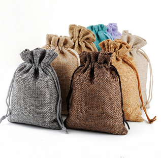 Bolsa de cordão de linho durável