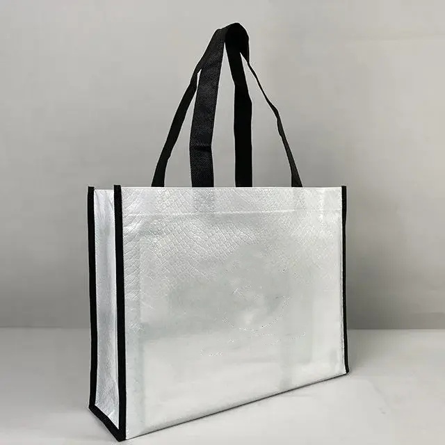 Bolsas laminadas de compras reutilizáveis ​​grandes que vendem quente com logotipo novas sacolas laminadas laminadas e laminadas de polietileno não tecidas