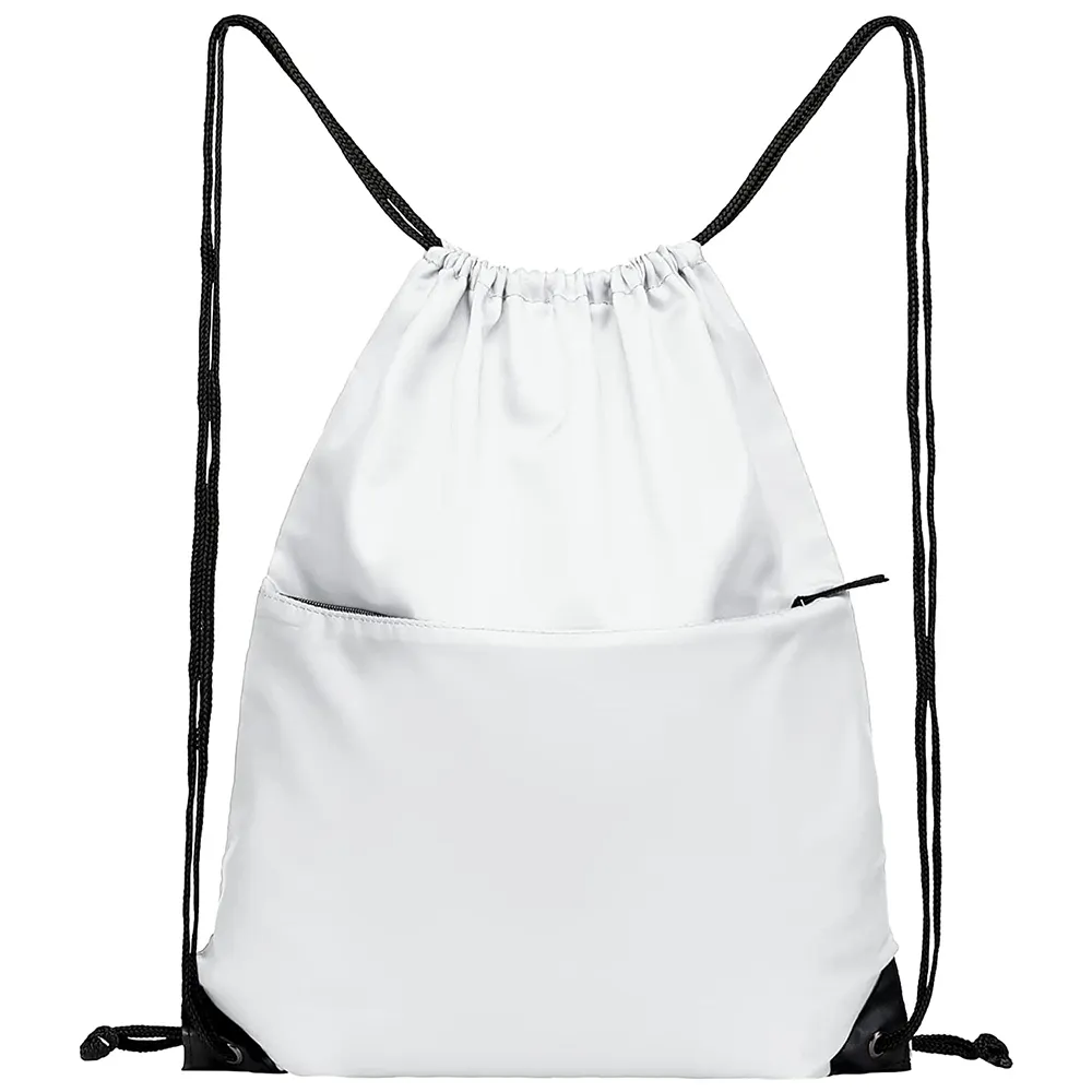 Mochilas de cordão à prova d'água de poliéster promocionais e sacos promocionais de cordão esportivo