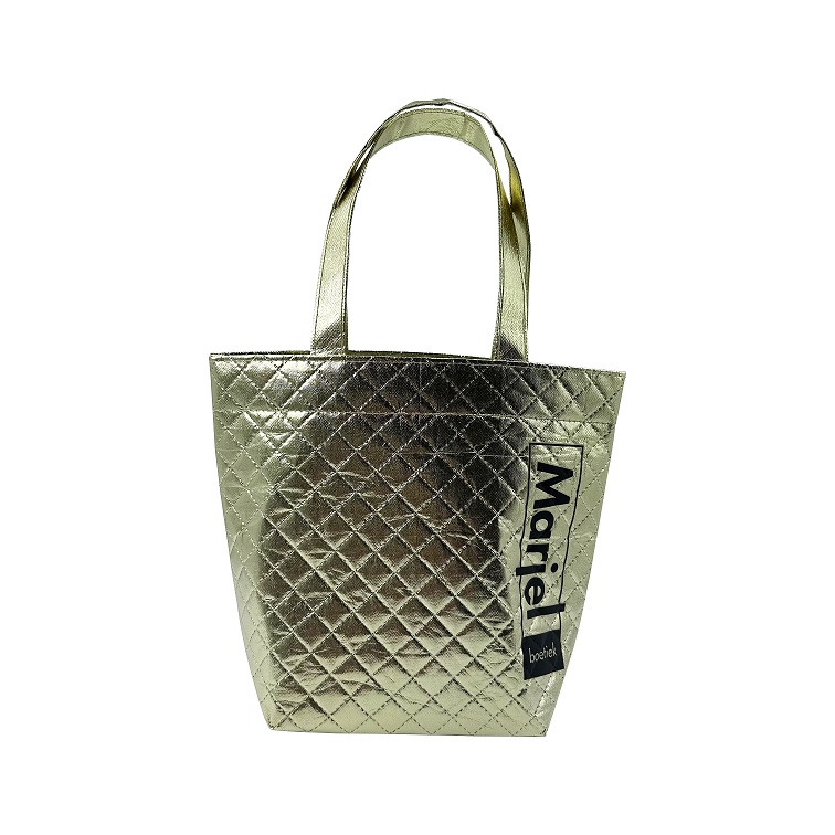 Sacola de compras de presente brilhante laminada reutilizável