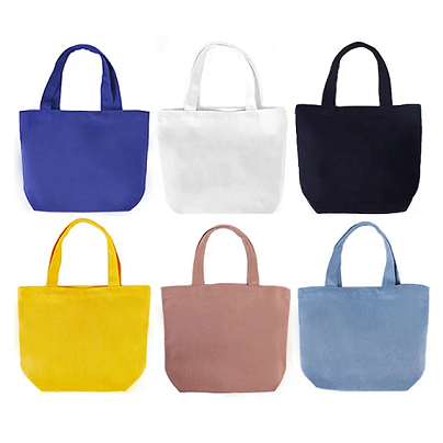 Bolsa de lona pequena 9x8x4inch saco de compras de algodão reutilizável