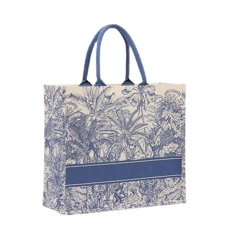 A sacola de praia de luxo personalizada é inspirada no novo conceito portátil de sacolas de viagem feminina de juta à prova d'água de marcas de grife de grife
