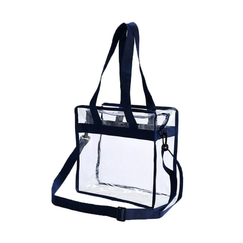 Bolsa de ombro com zíper de PVC transparente